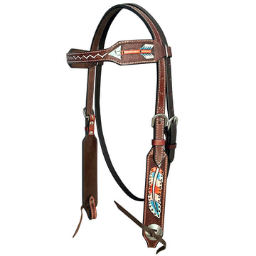 Bar H Equine American Leather Horse Saddle Tack One Ear Headstall | Breast Collar Browband Wither Strap Set BER263